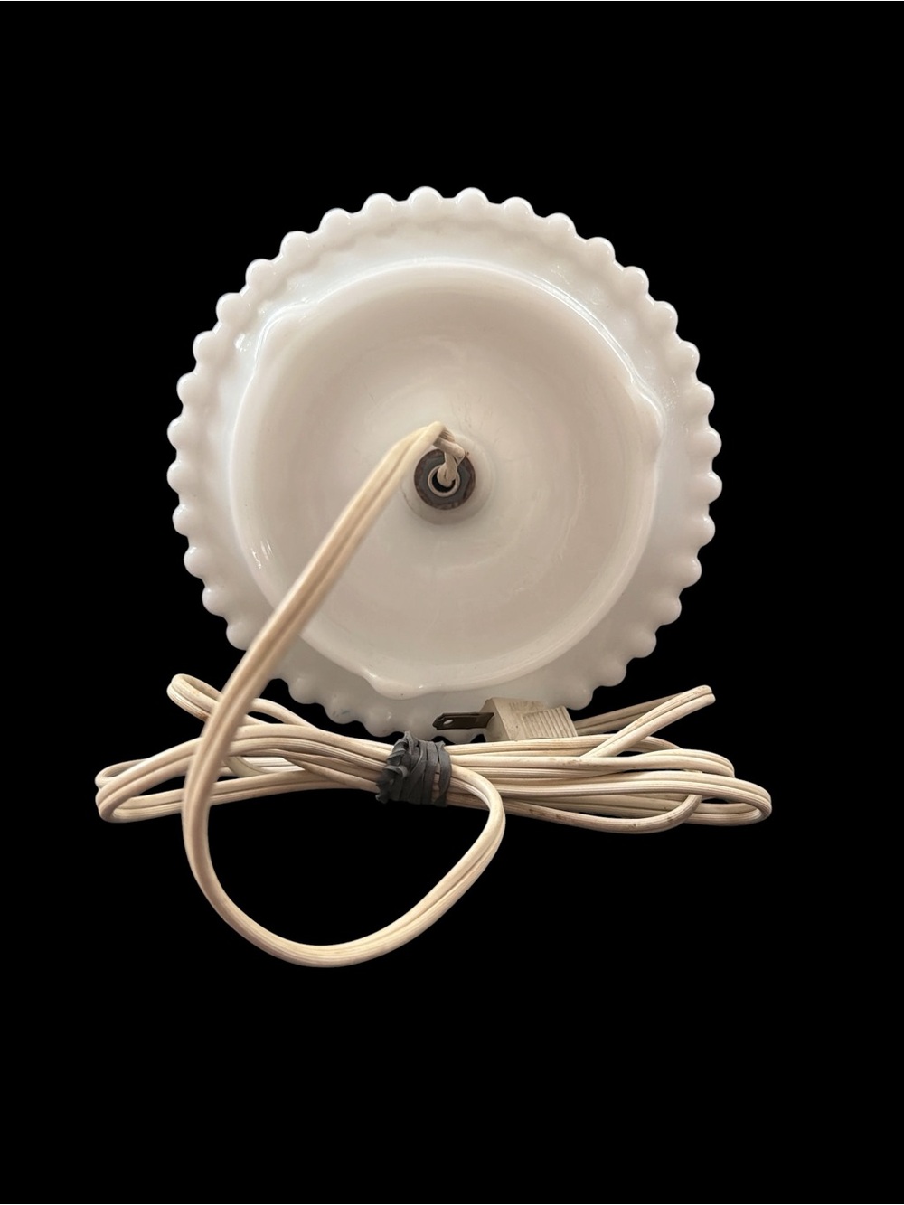 Vtg White Milk Glass Hobnail Hurricane Lamp Light Farmhouse Cottage Core 11” - Picture 3 of 5